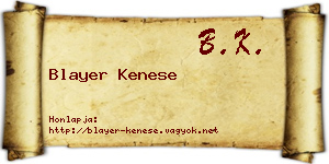 Blayer Kenese névjegykártya